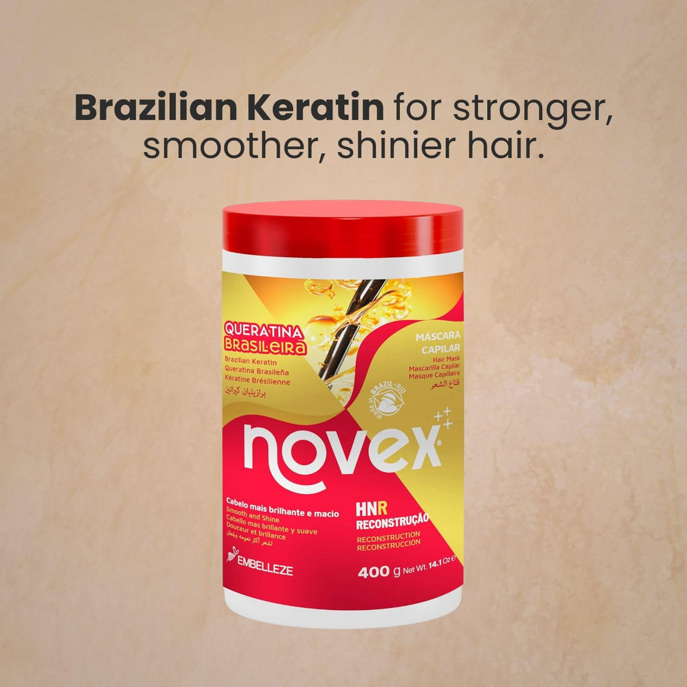 NOVEX in-bathroom routine lifestyle scene showing easy at-home smoothing benefit