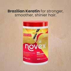 NOVEX in-bathroom routine lifestyle scene showing easy at-home smoothing benefit