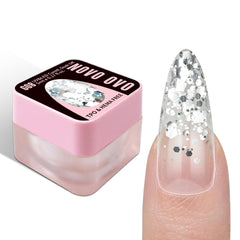 NOVO OVO front jar showing G08 Disco Ball and reflective shimmer benefit