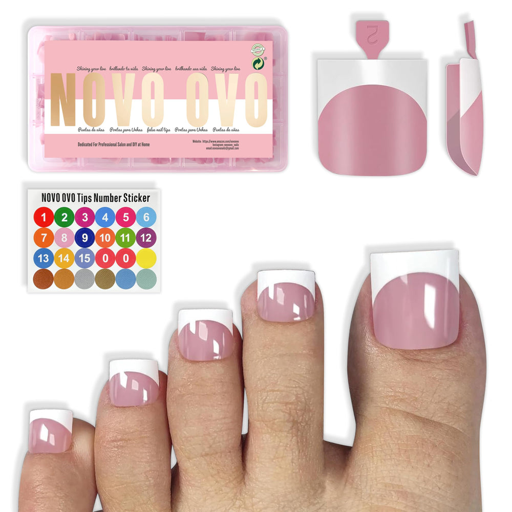NOVO OVO front packaging showing 150-piece toenail kit and benefits