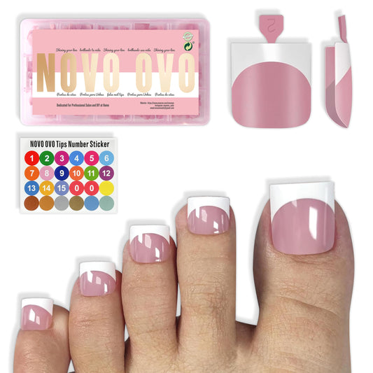 NOVO OVO front packaging showing 150-piece toenail kit and benefits