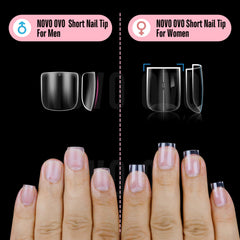 NOVO OVO tips beside a ruler showing actual scale and easy length verification
