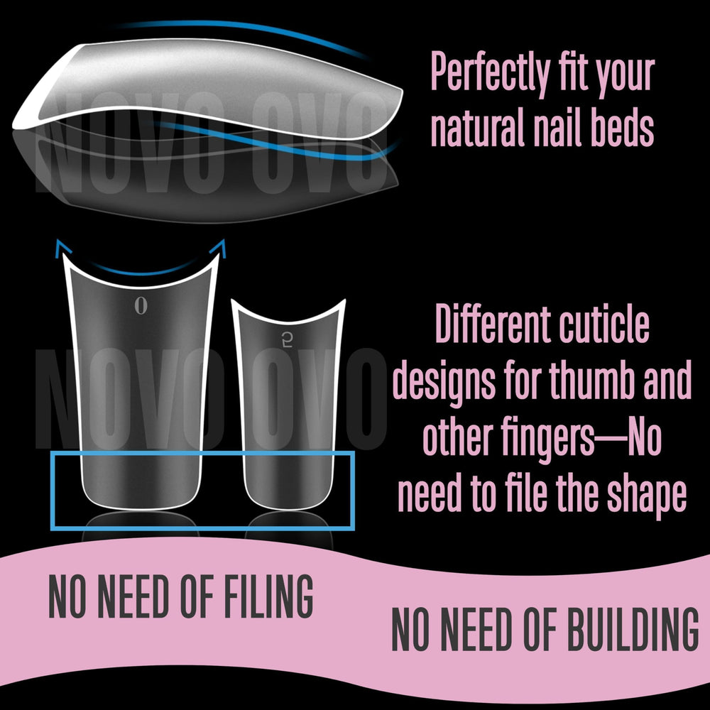 NOVO OVO size chart layout demonstrating 15 sizes for accurate fit