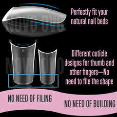 NOVO OVO size chart layout demonstrating 15 sizes for accurate fit