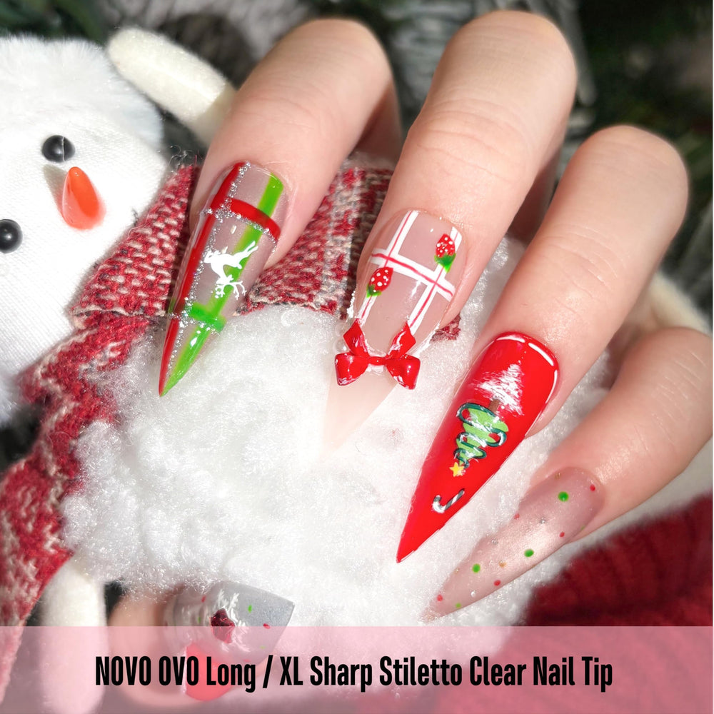 NOVO OVO size chart with nail samples making size selection easier