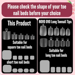 NOVO OVO size chart display illustrating 15 sizes and big-toe options