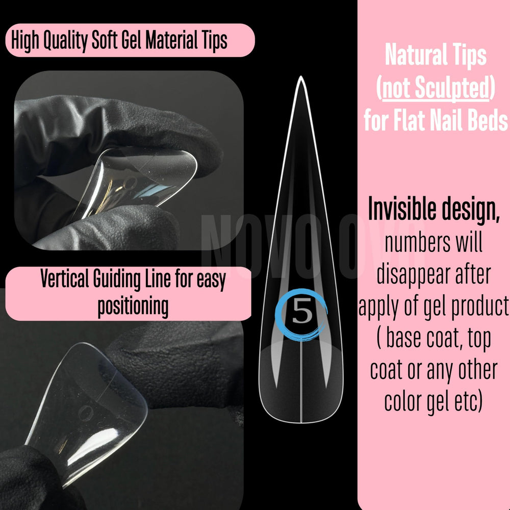NOVO OVO tips in use during press-on application for fast salon results