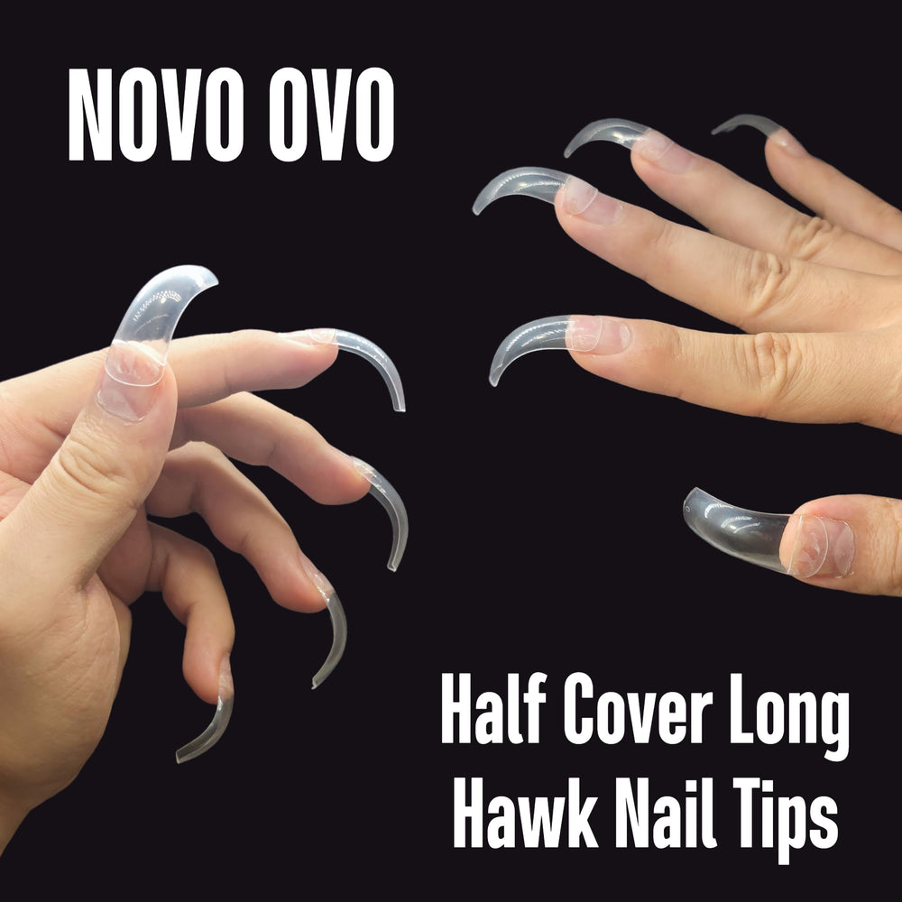 NOVO OVO nail tip being glued in place demonstrating easy salon or DIY application