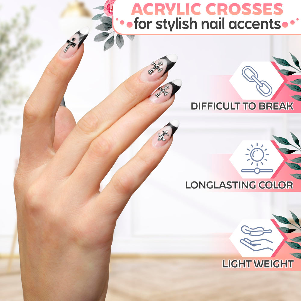 Novsix charms applied on manicure showing dramatic focal nail and visual impact