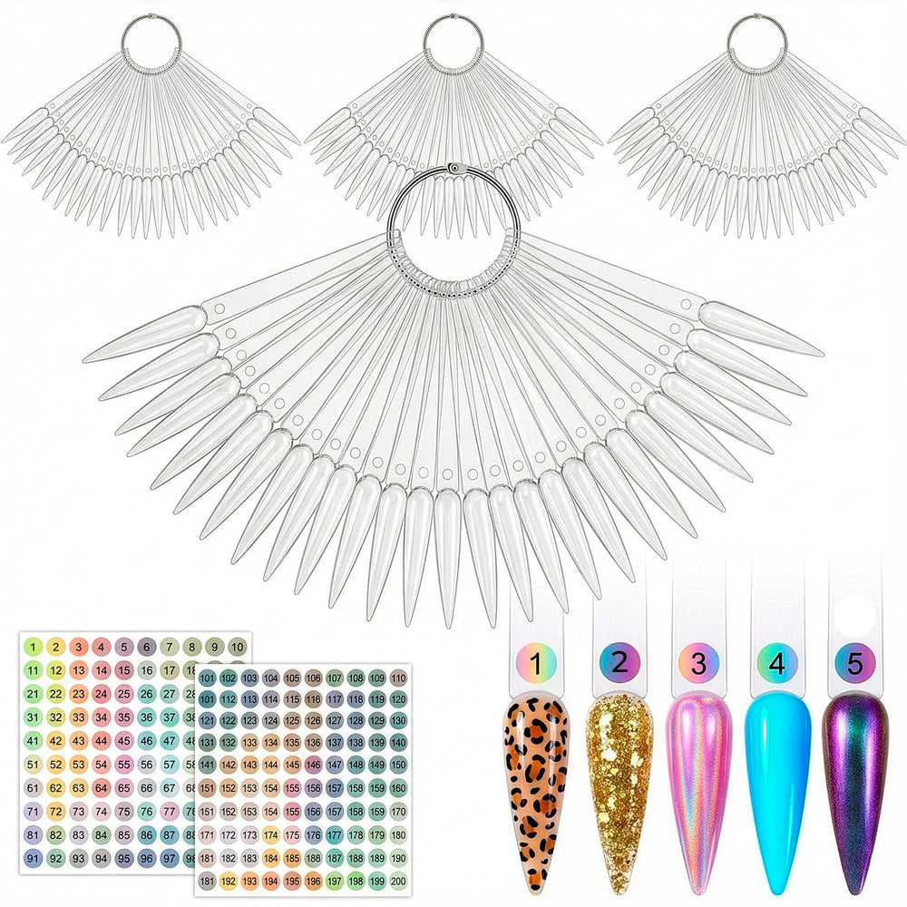 Novsix front view of stiletto swatch set for quick color selection