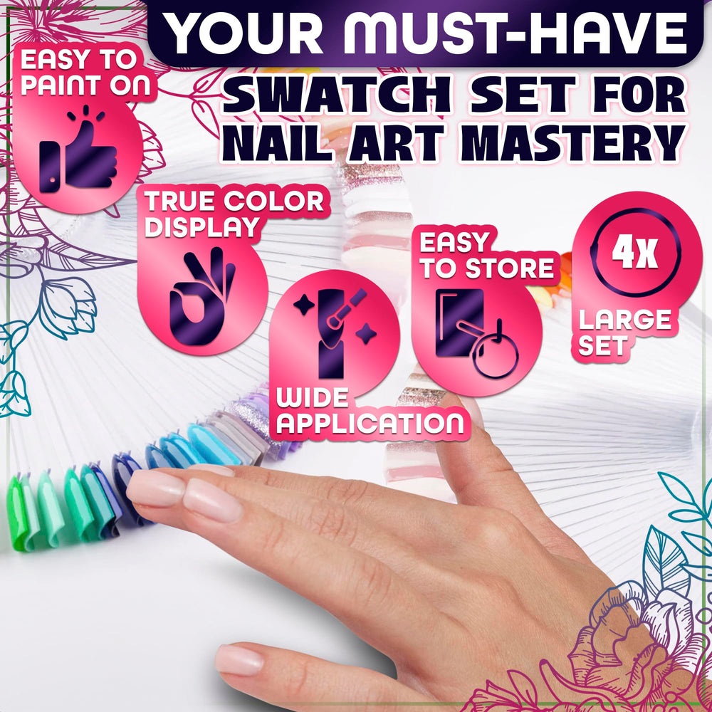Novsix swatch sticks in a salon hand demonstrating quick client consultation and color choice