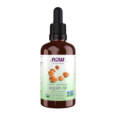 NOW Foods front packaging showing certified organic label and size, clear benefits