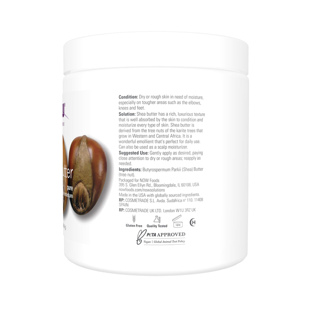 NOW Foods shea butter close-up texture highlights creamy absorption benefit