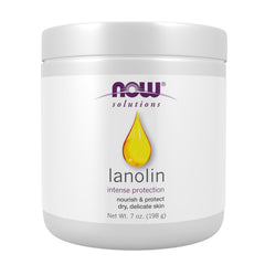 NOW Foods Pure Lanolin jar front view showing clean packaging and capacity benefit