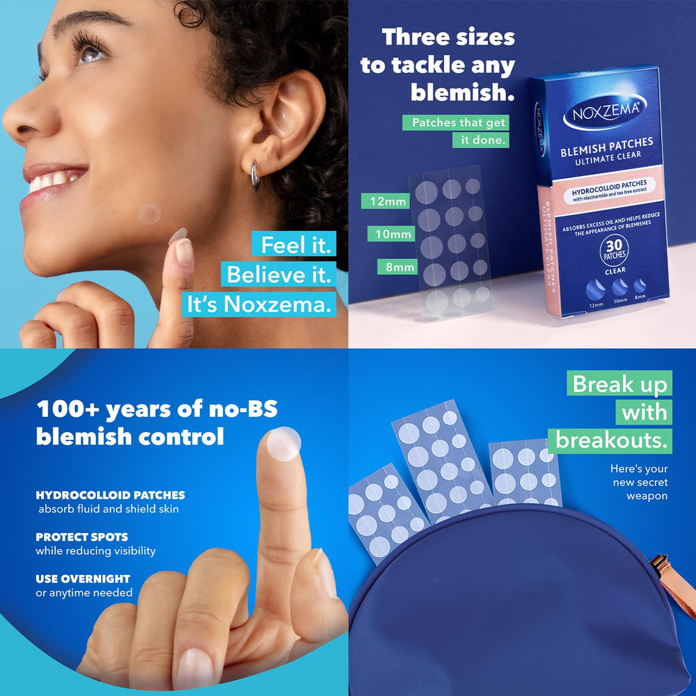 Tea tree leaves and vitamin B3 capsule next to Noxzema showing calming ingredients