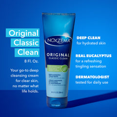 Noxzema creamy texture close-up showing moisturizing, non-drying benefit