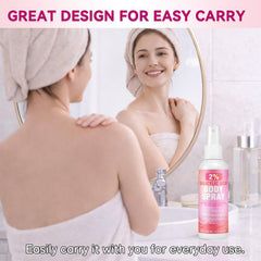 Nozerix being applied to a model's back to target body blemishes