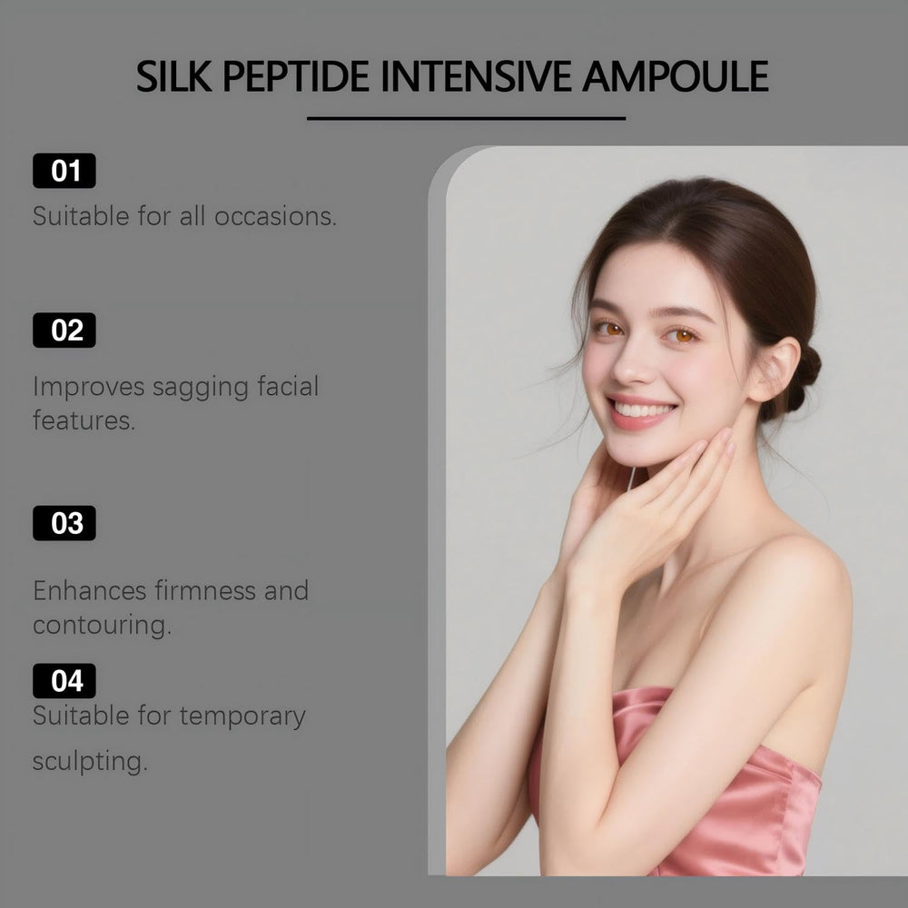 NTYNLe silk-peptide serum texture on skin highlighting smooth absorption