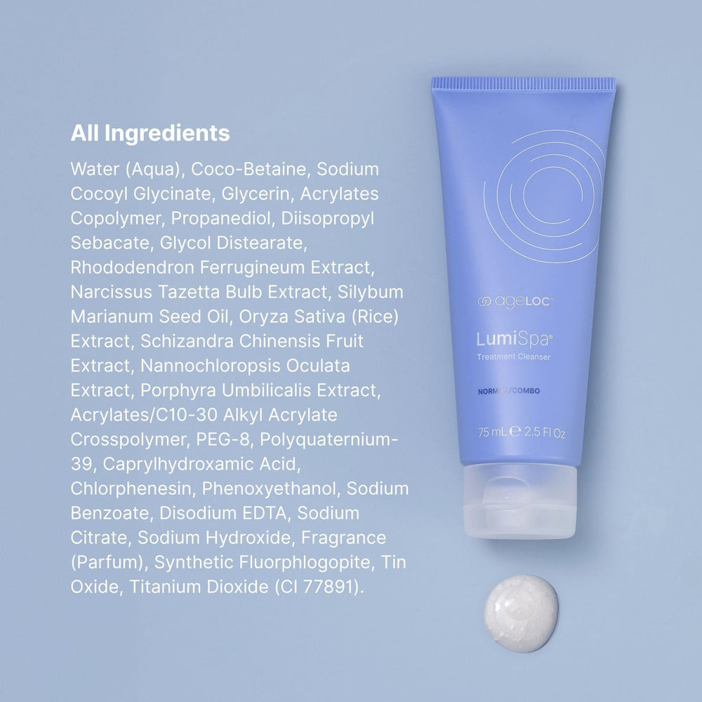 Nu Skin cleanser staged on bathroom vanity showing daily routine convenience