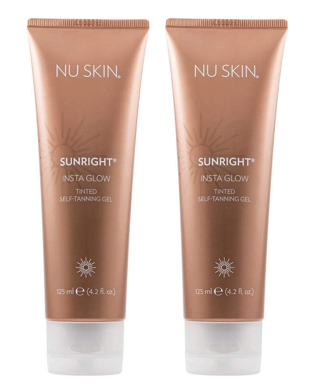 Nu Skin Sunright front packaging showing two 4.2 oz tubes for easy travel