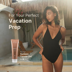 Nu Skin Sunright tube in hand showing compact 4.2 oz size for travel