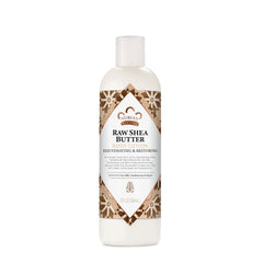 Nubian Heritage front bottle showing label and 13 oz size benefit: clear ingredient focus