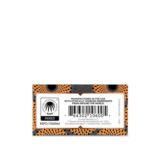 Nubian Heritage soap beside ruler showing 5 oz size and value per bar