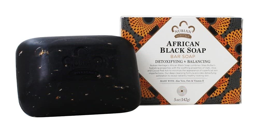 Nubian Heritage side profile of 5 oz bar highlighting solid form and durability