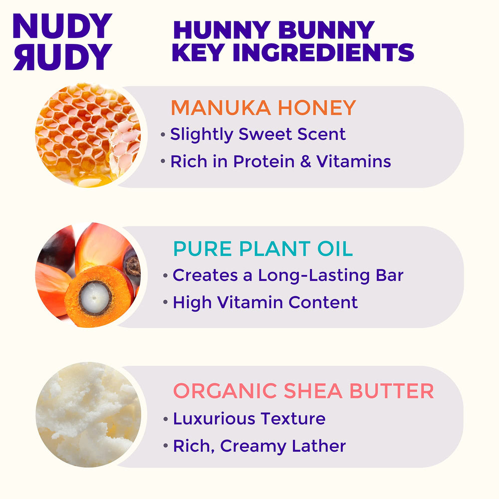 Nudy Rudy Hunny Bunny producing thick foam in hand demonstrating smooth shave-ready lather