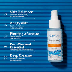 NueVue BioForce compact bottle in hand illustrating pocket-size portability for travel