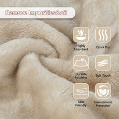 NUGILLA towel held in hand showing 7x13 inch size and easy handling