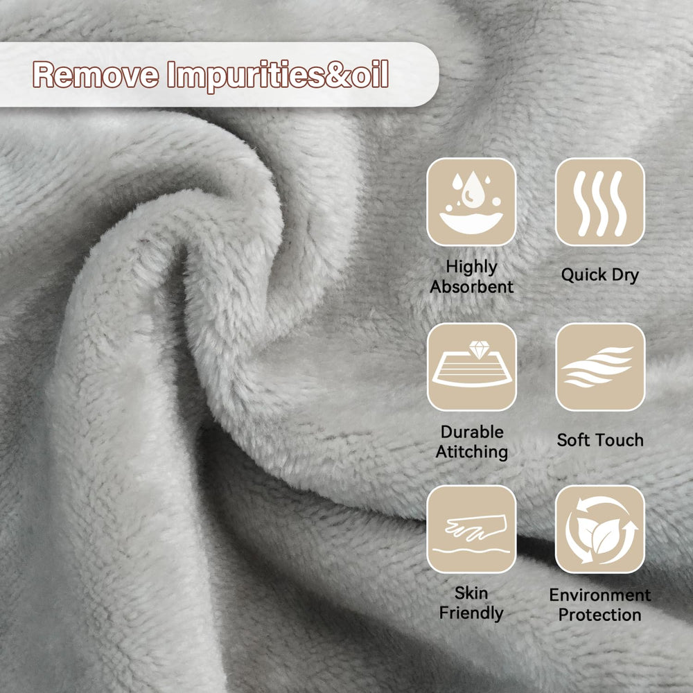 NUGILLA towel held in hand showing size and full-face coverage benefit