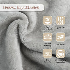 NUGILLA towel held in hand showing size and full-face coverage benefit