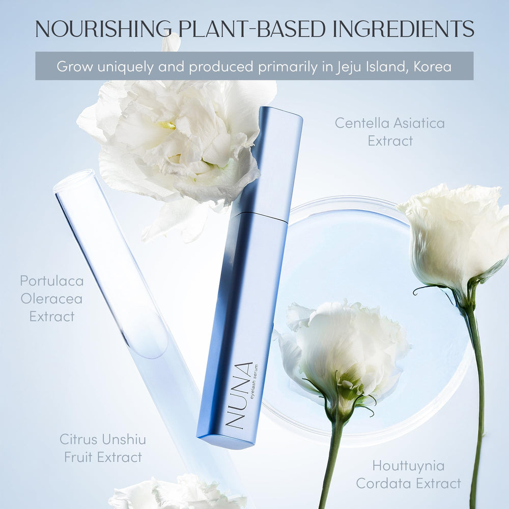 NUNA serum texture on fingertip highlighting smooth, lightweight formula
