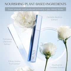 NUNA serum texture on fingertip highlighting smooth, lightweight formula
