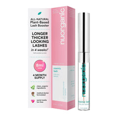 NuOrganic Cosmic Lash front packaging showing XL 8ml bottle and label, clear benefit