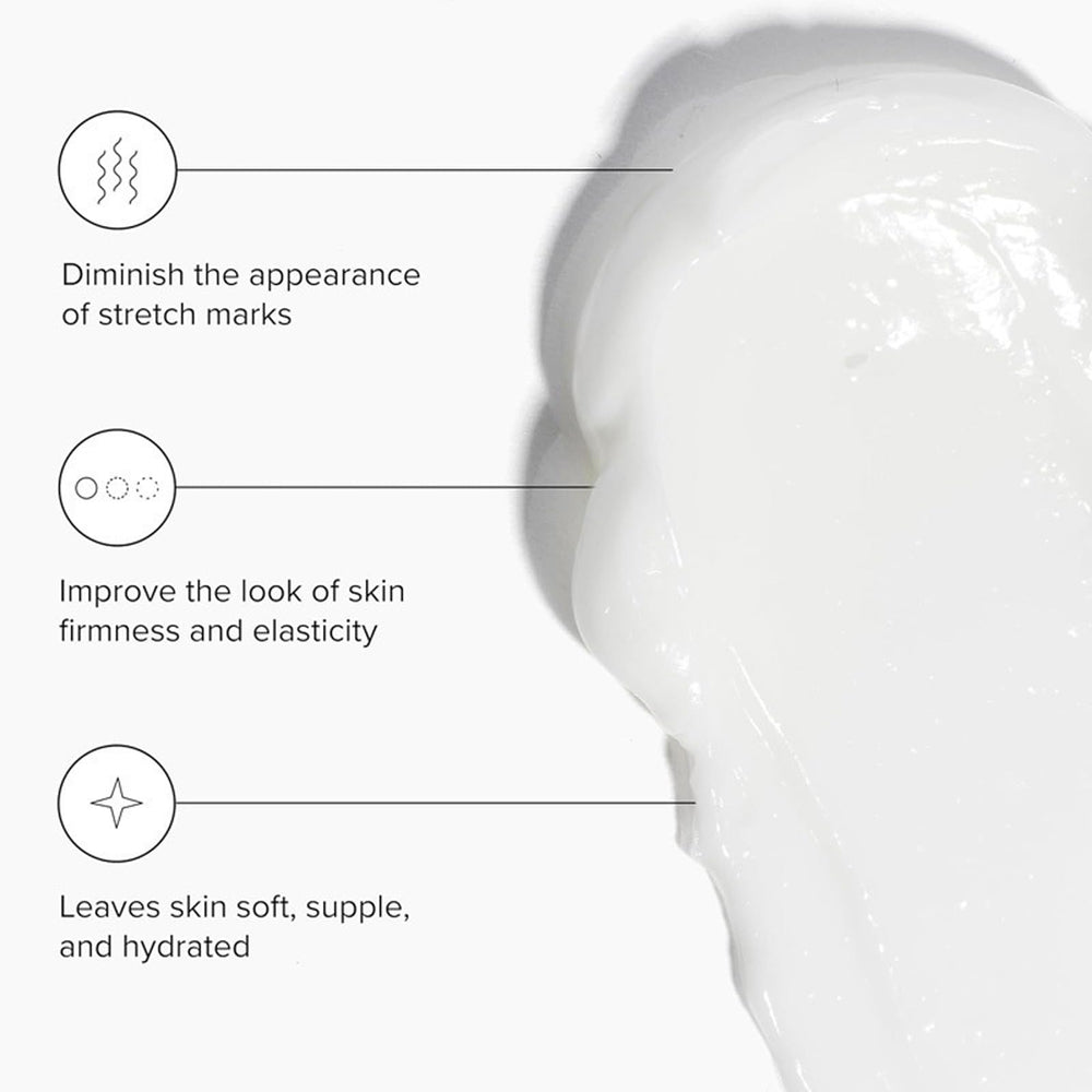 NureBe body lotion pumped onto forearm illustrating easy application