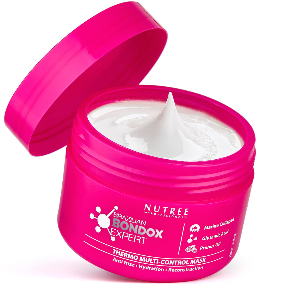 Nutree Professional jar front view showing product and benefit of smooth hair