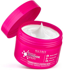 Nutree Professional jar front view showing product and benefit of smooth hair