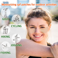 Nutriadvisor patch applied on a golfer cheek for sun protection benefit