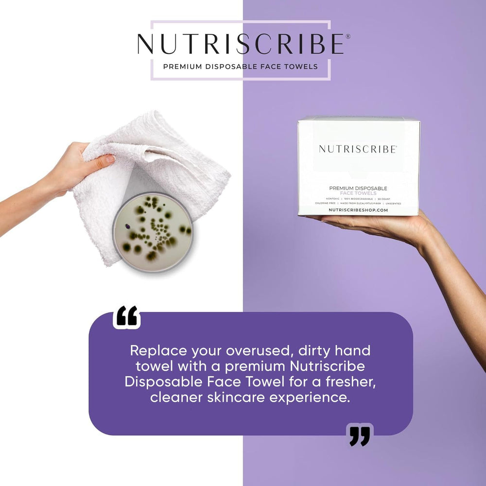 Nutriscribe folded towel detail illustrating absorbent, non-abrasive surface