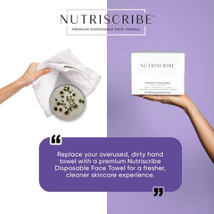 Nutriscribe folded towel detail illustrating absorbent, non-abrasive surface