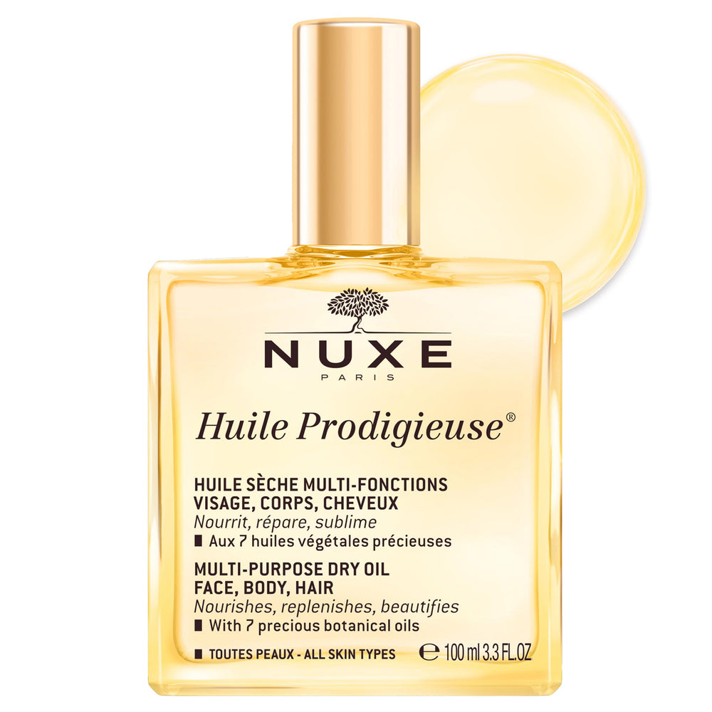 nuxe front bottle showing elegant packaging and quick absorption benefit