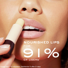 NUXE being applied to lips demonstrating soothing effect and visible softness