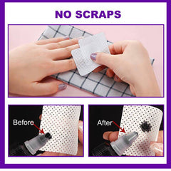 NXJ INFILILA wipe in use removing gel polish from nail showing efficient, gentle cleanup