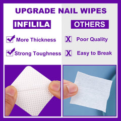 NXJ INFILILA pad absorbing nail polish remover demonstrating fast uptake and controlled application
