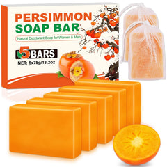 NXPPYY front packaging showing five persimmon soap bars and benefits