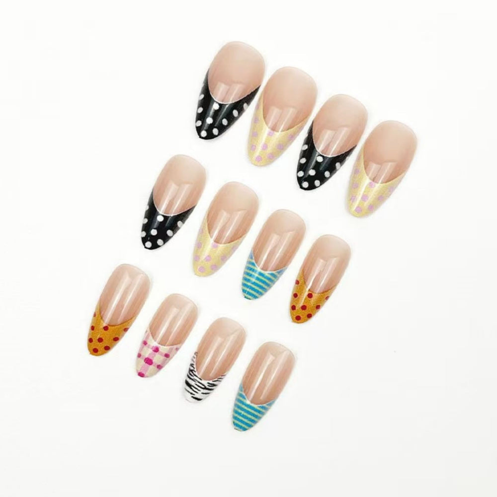 Nxtpz medium almond nails on hand showing size comparison for a natural elegant fit