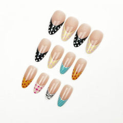 Nxtpz medium almond nails on hand showing size comparison for a natural elegant fit