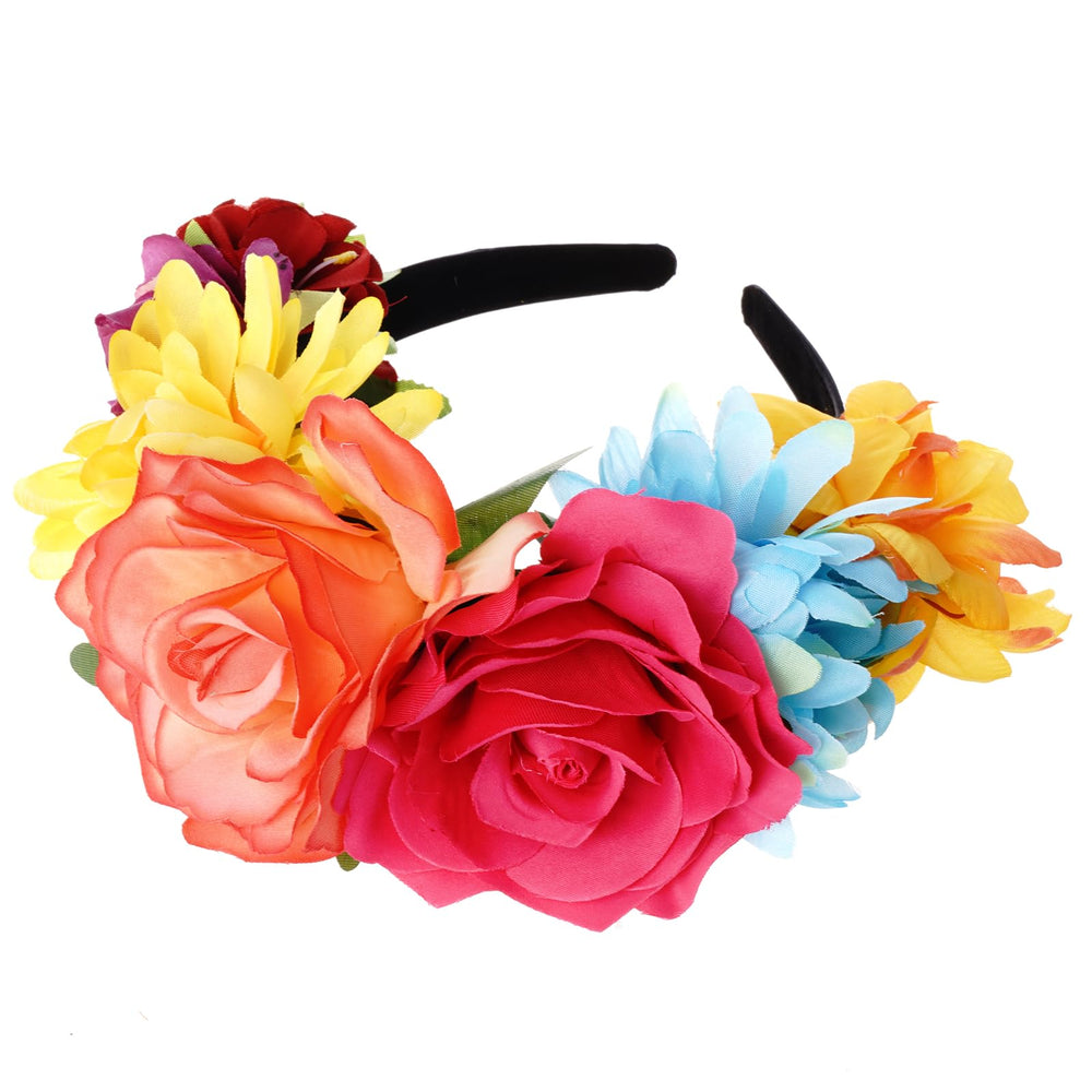 Nydotd top view rose arrangement showing six large blooms and balanced design